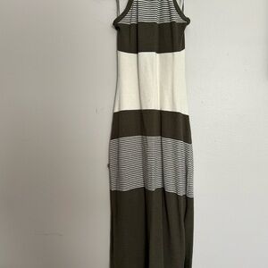 Versona Black and White Striped Maxi Dress